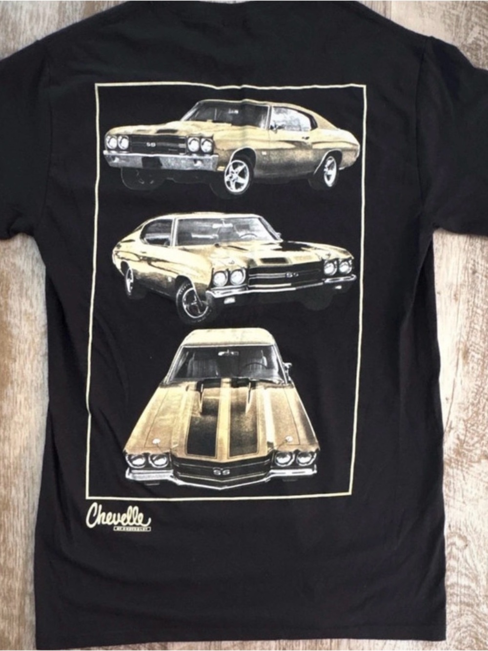 Chevelle Graphic Tee - Black with Gold Car Artwork